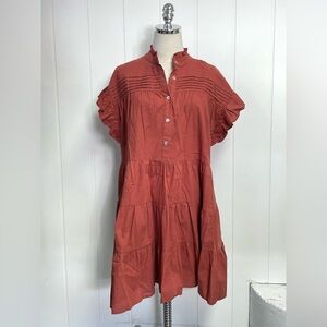 Pinch Brick Button Dress